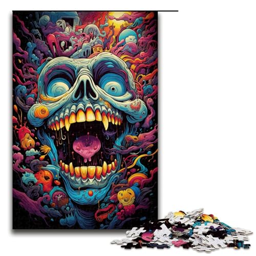 1000 teiliges Puzzle für Erwachsene buntes psychedelisches Totenkopf Puzzlespiel perfekte Dekoration für Teenager ab 14 Jahren 75 x 50 cm 1000 teiliges Puzzle für Erwachsene buntes psychedelisches Totenkopf Puzzlespiel perfekte Dekoration für Teenager ab 14 Jahren 75 x 50 cm von QSYFNBZL