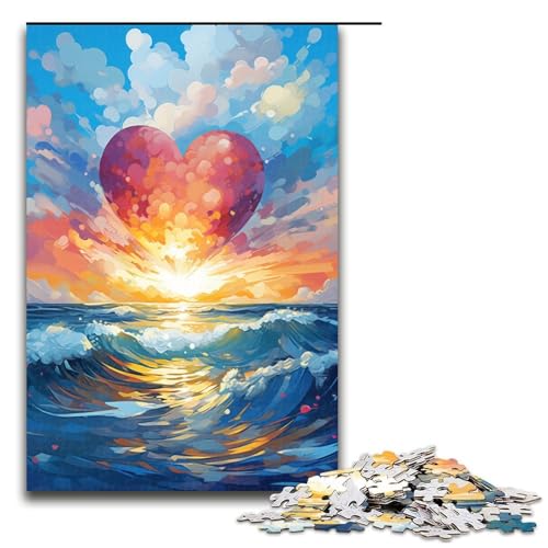 1000 teiliges Puzzle für Erwachsene die Form eines Herzens am Strand ist umgeben Puzzle für Lernspiele Herausforderung Spielzeug Kunstwerk Geschenk 1000 PCS von QSYFNBZL