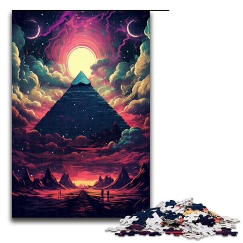 1000 teiliges Puzzle für Erwachsene die Pyramiden von Ägypten sind von Spritzern umgeben Viele Farben entspannendes intellektuelles Lernspielzeug Geschenkideen 75 x 50 cm von QSYFNBZL