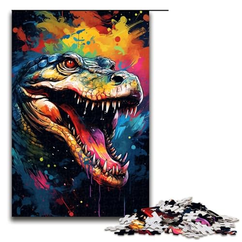 1000 teiliges Puzzle für Erwachsene es gibt viele Bunte Spritzer rund um das Krokodil Dekomprimierendes intellektuelles Lernspielzeug Geschenkideen 75 x 50 cm von QSYFNBZL