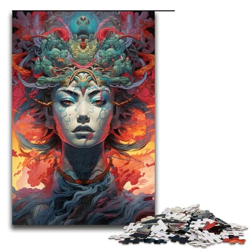 1000 teiliges Puzzle für Erwachsene farbenfroh psychedelisch zur Stärkung der Krieger anspruchsvolles Spiel EIN Kunstwerk geeignet für Jugendliche ab 14 Jahren 75 x 50 cm von QSYFNBZL