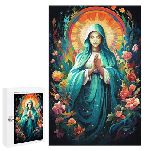 1000 teiliges Puzzle für Erwachsene farbenfrohe Psychedelia der Jungfrau Maria Puzzle für Erwachsene Holzpuzzle anspruchsvolles Spiel 75 x 50 cm 1000 teiliges Puzzle für Erwachsene farbenfrohe Psychedelia der Jungfrau Maria Puzzle für Erwachsene Holzpuzzle anspruchsvolles Spiel 75 x 50 cm von QSYFNBZL
