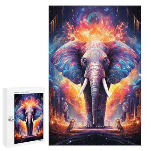 1000 teiliges Puzzle für Erwachsene farbenfrohe Psychedelia der Sternenelefanten Hands on Spiel 75 x 50 cm von QSYFNBZL