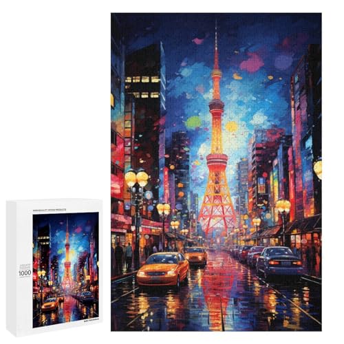 1000 teiliges Puzzle für Erwachsene farbenfrohe Psychedelia der Straßenszene des Osaka Turms Puzzle für Erwachsene Holzpuzzle anspruchsvolles Spiel 75 x 50 cm 1000 teiliges Puzzle für Erwachsene farbenfrohe Psychedelia der Straßenszene des Osaka Turms Puzzle für Erwachsene Holzpuzzle anspruchsvolles Spiel 75 x 50 cm von QSYFNBZL