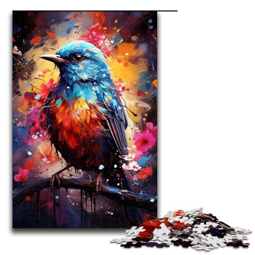 1000 teiliges Puzzle für Erwachsene farbenfrohe Psychedelia des süßen kleinen Blauvogels Spielpuzzle ganze Familie 75 x 50 cm 1000 teiliges Puzzle für Erwachsene farbenfrohe Psychedelia des süßen kleinen Blauvogels Spielpuzzle ganze Familie 75 x 50 cm von QSYFNBZL
