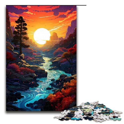 1000 teiliges Puzzle für Erwachsene farbenfrohe Psychedelika im Thingvellir Nationalpark Puzzle für Lernspiele Herausforderung Spielzeug Kunstwerk Geschenk 75 x 50 cm von QSYFNBZL