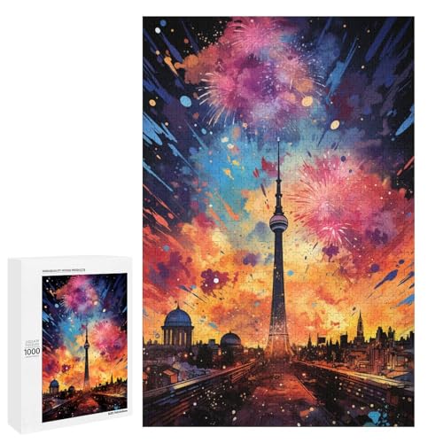 1000 teiliges Puzzle für Erwachsene farbenfrohe psychedelische Architektur Puzzle für Lernspiele Herausforderung Spielzeug Kunstwerk Geschenk 75 x 50 cm von QSYFNBZL