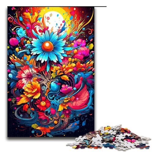 1000 teiliges Puzzle für Erwachsene farbenfrohe psychedelische Blumenkunst Puzzle für Erwachsene Holzpuzzle anspruchsvolles Spiel 75 x 50 cm 1000 teiliges Puzzle für Erwachsene farbenfrohe psychedelische Blumenkunst Puzzle für Erwachsene Holzpuzzle anspruchsvolles Spiel 75 x 50 cm von QSYFNBZL