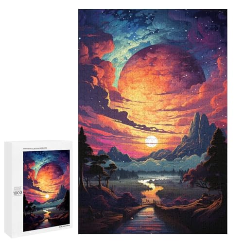 1000 teiliges Puzzle für Erwachsene farbenfrohe psychedelische Dämmerung und Sonnenuntergang Puzzle Geburtstagsgeschenk für Teenager ab 14 Jahren 75 x 50 cm 1000 teiliges Puzzle für Erwachsene farbenfrohe psychedelische Dämmerung und Sonnenuntergang Puzzle Geburtstagsgeschenk für Teenager ab 14 Jahren 75 x 50 cm von QSYFNBZL