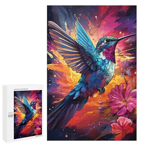 1000 teiliges Puzzle für Erwachsene farbenfrohe psychedelische Farbe eines süßen Kolibris Puzzle für Lernspiele Herausforderung Spielzeug Kunstwerk Geschenk 75 x 50 cm 1000 teiliges Puzzle für Erwachsene farbenfrohe psychedelische Farbe eines süßen Kolibris Puzzle für Lernspiele Herausforderung Spielzeug Kunstwerk Geschenk 75 x 50 cm von QSYFNBZL