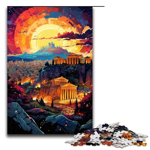 1000 teiliges Puzzle für Erwachsene farbenfrohe psychedelische Landschaft Lernpuzzle Lernspiel für Geburtstag und Weihnachten 75 x 50 cm von QSYFNBZL