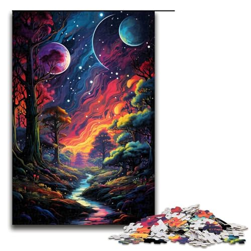 1000 teiliges Puzzle für Erwachsene farbenfrohe psychedelische Nacht Puzzle für Erwachsene Holzpuzzle anspruchsvolles Spiel 75 x 50 cm 1000 teiliges Puzzle für Erwachsene farbenfrohe psychedelische Nacht Puzzle für Erwachsene Holzpuzzle anspruchsvolles Spiel 75 x 50 cm von QSYFNBZL