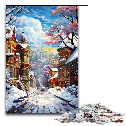 1000 teiliges Puzzle für Erwachsene farbenfrohe psychedelische Straßenszene mit Schnee bedeckt Puzzle für Erwachsene Holzpuzzle anspruchsvolles Spiel 75 x 50 cm 1000 teiliges Puzzle für Erwachsene farbenfrohe psychedelische Straßenszene mit Schnee bedeckt Puzzle für Erwachsene Holzpuzzle anspruchsvolles Spiel 75 x 50 cm von QSYFNBZL
