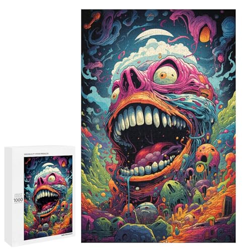 1000 teiliges Puzzle für Erwachsene farbenfrohe psychedelische Teufelspuzzles Geburtstagsgeschenke für Teenager ab 14 Jahren 75 x 50 cm von QSYFNBZL