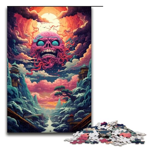 1000 teiliges Puzzle für Erwachsene farbenfrohe psychedelische japanische Landschaft Puzzle für Erwachsene Holzpuzzle anspruchsvolles Spiel 75 x 50 cm 1000 teiliges Puzzle für Erwachsene farbenfrohe psychedelische japanische Landschaft Puzzle für Erwachsene Holzpuzzle anspruchsvolles Spiel 75 x 50 cm von QSYFNBZL