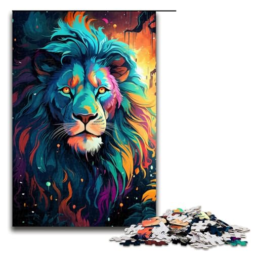 1000 teiliges Puzzle für Erwachsene farbenfroher Psychedelischer Löwenkopf Lernpuzzle Lernspiel für Geburtstag und Weihnachten 75 x 50 cm 1000 teiliges Puzzle für Erwachsene farbenfroher Psychedelischer Löwenkopf Lernpuzzle Lernspiel für Geburtstag und Weihnachten 75 x 50 cm von QSYFNBZL