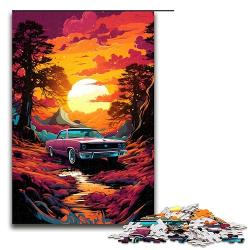 1000 teiliges Puzzle für Erwachsene farbenfroher Psychedelischer Sportwagen bei Sonnenuntergang Puzzle für Erwachsene Holzpuzzle anspruchsvolles Spiel 75 x 50 cm 1000 teiliges Puzzle für Erwachsene farbenfroher Psychedelischer Sportwagen bei Sonnenuntergang Puzzle für Erwachsene Holzpuzzle anspruchsvolles Spiel 75 x 50 cm von QSYFNBZL