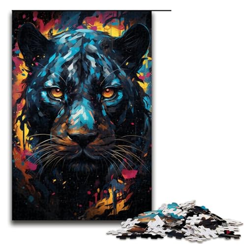 1000 teiliges Puzzle für Erwachsene farbenfroher Psychedelischer Stern schwarzer Panther Puzzle für Erwachsene Holzpuzzle anspruchsvolles Spiel 75 x 50 cm 1000 teiliges Puzzle für Erwachsene farbenfroher Psychedelischer Stern schwarzer Panther Puzzle für Erwachsene Holzpuzzle anspruchsvolles Spiel 75 x 50 cm von QSYFNBZL