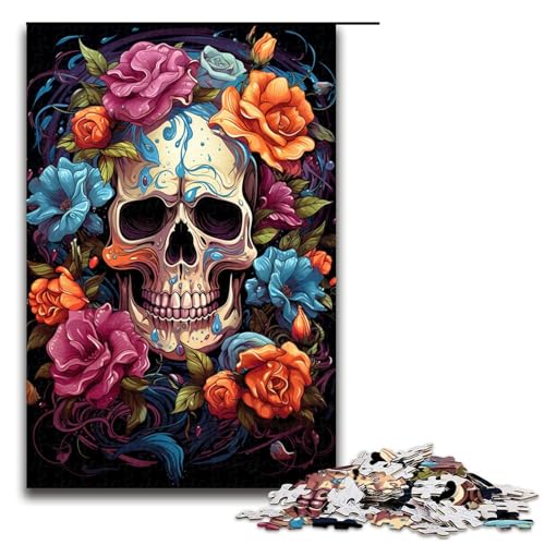 1000 teiliges Puzzle für Erwachsene farbenfroher Psychedelischer Totenkopf und Rosen Puzzle für Lernspiele Herausforderung Spielzeug Kunstwerk Geschenk 75 x 50 cm 1000 teiliges Puzzle für Erwachsene farbenfroher Psychedelischer Totenkopf und Rosen Puzzle für Lernspiele Herausforderung Spielzeug Kunstwerk Geschenk 75 x 50 cm von QSYFNBZL