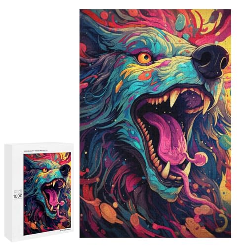 1000 teiliges Puzzle für Erwachsene farbenfroher Psychedelischer böser Hund aus der Zukunft Puzzle für Erwachsene Holzpuzzle anspruchsvolles Spiel 75 x 50 cm 1000 teiliges Puzzle für Erwachsene farbenfroher Psychedelischer böser Hund aus der Zukunft Puzzle für Erwachsene Holzpuzzle anspruchsvolles Spiel 75 x 50 cm von QSYFNBZL