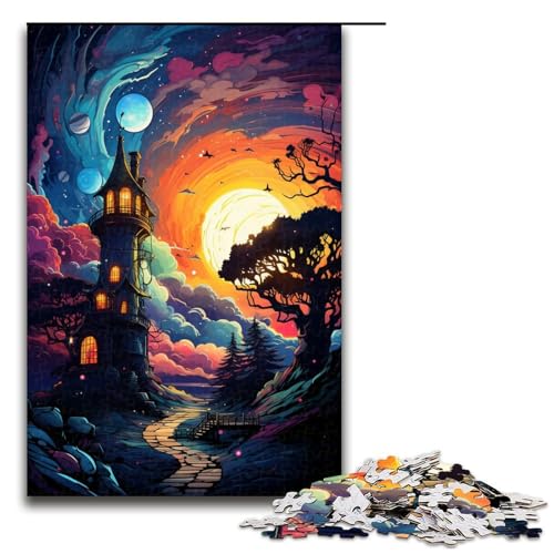 1000 teiliges Puzzle für Erwachsene farbenfrohes Fantasy Schloss Puzzle für Erwachsene Holzpuzzle anspruchsvolles Spiel 75 x 50 cm 1000 teiliges Puzzle für Erwachsene farbenfrohes Fantasy Schloss Puzzle für Erwachsene Holzpuzzle anspruchsvolles Spiel 75 x 50 cm von QSYFNBZL