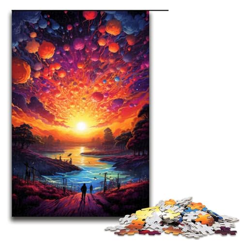 1000 teiliges Puzzle für Erwachsene farbenfrohes Fantasy Sonnenuntergangs Kunstpuzzle Wanddekoration geeignet als Schreibtischdekoration 75 x 50 cm 1000 teiliges Puzzle für Erwachsene farbenfrohes Fantasy Sonnenuntergangs Kunstpuzzle Wanddekoration geeignet als Schreibtischdekoration 75 x 50 cm von QSYFNBZL