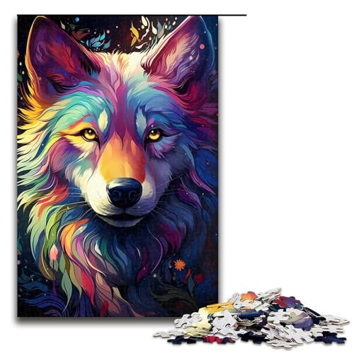 1000 teiliges Puzzle für Erwachsene farbenfrohes Fantasy Zeichnungs Wolf Puzzle für Kinder Holzpuzzle Lernspiel für Erwachsene 75 x 50 cm 1000 teiliges Puzzle für Erwachsene farbenfrohes Fantasy Zeichnungs Wolf Puzzle für Kinder Holzpuzzle Lernspiel für Erwachsene 75 x 50 cm von QSYFNBZL