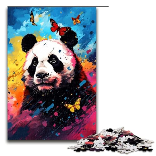 1000 teiliges Puzzle für Erwachsene farbenfrohes Panda Puzzle Wanddekoration Stressabbau 75 x 50 cm von QSYFNBZL