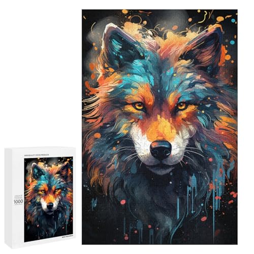 1000 teiliges Puzzle für Erwachsene farbenfrohes Psychedelic von Smokey Wolf Puzzle für Lernspiele Herausforderung Spielzeug Kunstwerk Geschenk 75 x 50 cm von QSYFNBZL