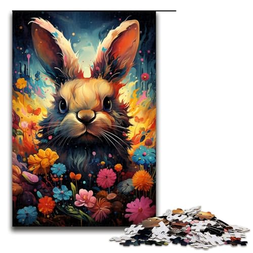 1000 teiliges Puzzle für Erwachsene farbenfrohes psychedelisches Blumenhasen Puzzle für Erwachsene Holzpuzzle anspruchsvolles Spiel 75 x 50 cm 1000 teiliges Puzzle für Erwachsene farbenfrohes psychedelisches Blumenhasen Puzzle für Erwachsene Holzpuzzle anspruchsvolles Spiel 75 x 50 cm von QSYFNBZL