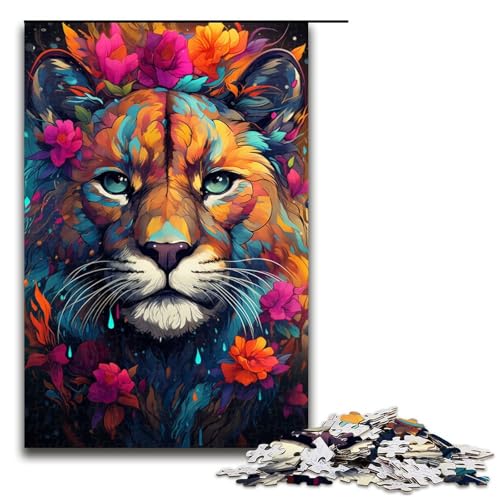 1000 teiliges Puzzle für Erwachsene farbenfrohes psychedelisches Blumenpuma Puzzle für Kinder Holzpuzzle Lernspiel für Erwachsene 75 x 50 cm 1000 teiliges Puzzle für Erwachsene farbenfrohes psychedelisches Blumenpuma Puzzle für Kinder Holzpuzzle Lernspiel für Erwachsene 75 x 50 cm von QSYFNBZL