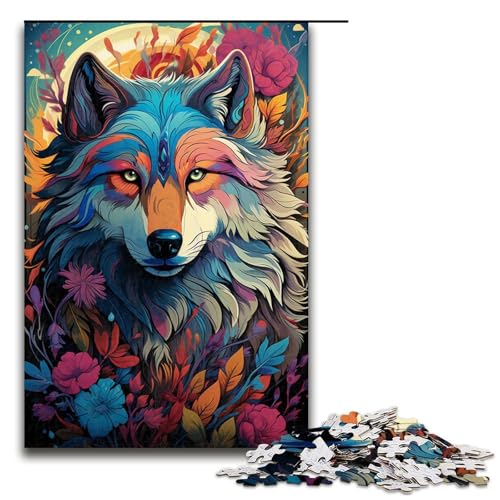 1000 teiliges Puzzle für Erwachsene farbenfrohes psychedelisches Blumenwolf Puzzle für Lernspiele Herausforderung Spielzeug Kunstwerk Geschenk 75 x 50 cm 1000 teiliges Puzzle für Erwachsene farbenfrohes psychedelisches Blumenwolf Puzzle für Lernspiele Herausforderung Spielzeug Kunstwerk Geschenk 75 x 50 cm von QSYFNBZL