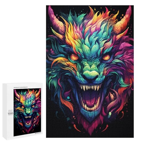 1000 teiliges Puzzle für Erwachsene farbenfrohes psychedelisches Drachen Puzzle für Erwachsene Holzpuzzle anspruchsvolles Spiel 75 x 50 cm 1000 teiliges Puzzle für Erwachsene farbenfrohes psychedelisches Drachen Puzzle für Erwachsene Holzpuzzle anspruchsvolles Spiel 75 x 50 cm von QSYFNBZL