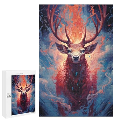 1000 teiliges Puzzle für Erwachsene farbenfrohes psychedelisches Elch Kunst Puzzle für Erwachsene Holzpuzzle anspruchsvolles Spiel 75 x 50 cm 1000 teiliges Puzzle für Erwachsene farbenfrohes psychedelisches Elch Kunst Puzzle für Erwachsene Holzpuzzle anspruchsvolles Spiel 75 x 50 cm von QSYFNBZL
