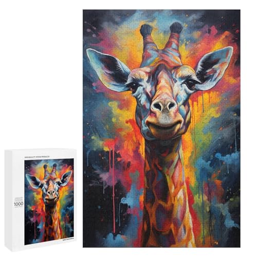 1000 teiliges Puzzle für Erwachsene farbenfrohes psychedelisches Fantasie Giraffe Puzzle für Erwachsene Holzpuzzle anspruchsvolles Spiel 75 x 50 cm 1000 teiliges Puzzle für Erwachsene farbenfrohes psychedelisches Fantasie Giraffe Puzzle für Erwachsene Holzpuzzle anspruchsvolles Spiel 75 x 50 cm von QSYFNBZL