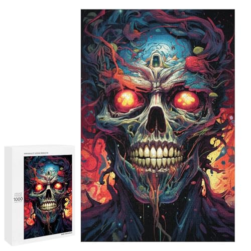 1000 teiliges Puzzle für Erwachsene farbenfrohes psychedelisches Fantasy Totenkopf Puzzle für Lernspiele Herausforderung Spielzeug Kunstwerk Geschenk 75 x 50 cm 1000 teiliges Puzzle für Erwachsene farbenfrohes psychedelisches Fantasy Totenkopf Puzzle für Lernspiele Herausforderung Spielzeug Kunstwerk Geschenk 75 x 50 cm von QSYFNBZL