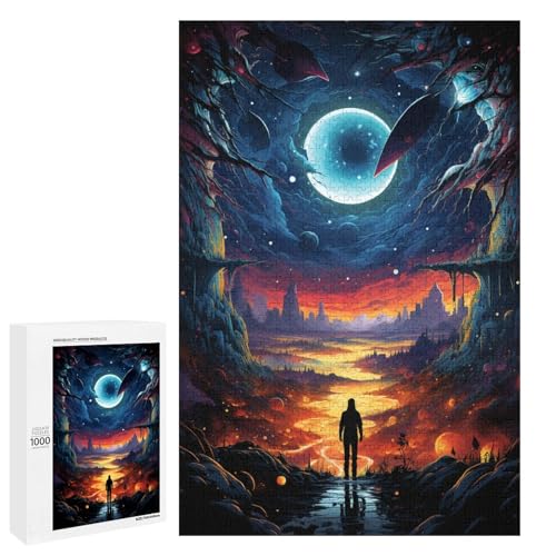 1000 teiliges Puzzle für Erwachsene farbenfrohes psychedelisches Fantasy Weltraum Puzzle für Erwachsene Holzpuzzle anspruchsvolles Spiel 75 x 50 cm 1000 teiliges Puzzle für Erwachsene farbenfrohes psychedelisches Fantasy Weltraum Puzzle für Erwachsene Holzpuzzle anspruchsvolles Spiel 75 x 50 cm von QSYFNBZL