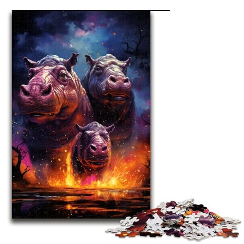1000 teiliges Puzzle für Erwachsene farbenfrohes psychedelisches Galaxie Nilpferd Puzzle für Erwachsene Holzpuzzle anspruchsvolles Spiel 75 x 50 cm 1000 teiliges Puzzle für Erwachsene farbenfrohes psychedelisches Galaxie Nilpferd Puzzle für Erwachsene Holzpuzzle anspruchsvolles Spiel 75 x 50 cm von QSYFNBZL