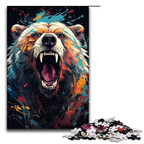 1000 teiliges Puzzle für Erwachsene farbenfrohes psychedelisches Gemälde Bären Puzzle für Erwachsene Holzpuzzle anspruchsvolles Spiel 75 x 50 cm 1000 teiliges Puzzle für Erwachsene farbenfrohes psychedelisches Gemälde Bären Puzzle für Erwachsene Holzpuzzle anspruchsvolles Spiel 75 x 50 cm von QSYFNBZL