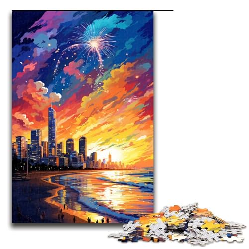 1000 teiliges Puzzle für Erwachsene farbenfrohes psychedelisches Gold Coast Beach Puzzle für Erwachsene Holzpuzzle anspruchsvolles Spiel 75 x 50 cm 1000 teiliges Puzzle für Erwachsene farbenfrohes psychedelisches Gold Coast Beach Puzzle für Erwachsene Holzpuzzle anspruchsvolles Spiel 75 x 50 cm von QSYFNBZL