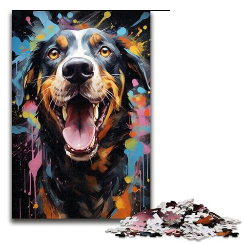 1000 teiliges Puzzle für Erwachsene farbenfrohes psychedelisches Hundegemälde Lernpuzzle Lernspiel für Geburtstag und Weihnachten 75 x 50 cm 1000 teiliges Puzzle für Erwachsene farbenfrohes psychedelisches Hundegemälde Lernpuzzle Lernspiel für Geburtstag und Weihnachten 75 x 50 cm von QSYFNBZL