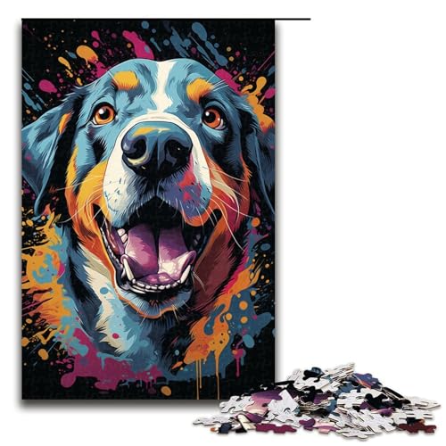 1000 teiliges Puzzle für Erwachsene farbenfrohes psychedelisches Hundegemälde Puzzlespiel perfekte Dekoration für Teenager ab 14 Jahren 75 x 50 cm 1000 teiliges Puzzle für Erwachsene farbenfrohes psychedelisches Hundegemälde Puzzlespiel perfekte Dekoration für Teenager ab 14 Jahren 75 x 50 cm von QSYFNBZL