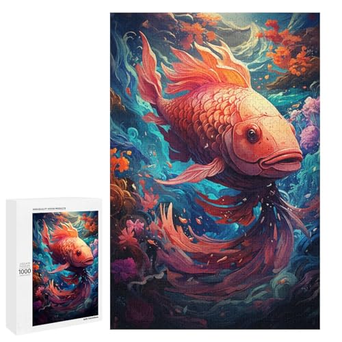 1000 teiliges Puzzle für Erwachsene farbenfrohes psychedelisches Karpfenspiel ganze Familie 75 x 50 cm 1000 teiliges Puzzle für Erwachsene farbenfrohes psychedelisches Karpfenspiel ganze Familie 75 x 50 cm von QSYFNBZL