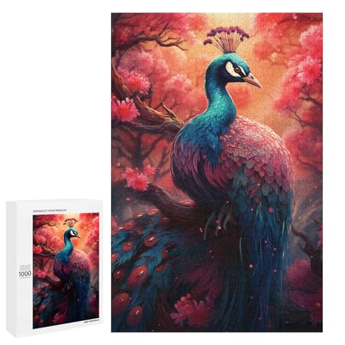 1000 teiliges Puzzle für Erwachsene farbenfrohes psychedelisches Kirschblüten Pfauen Puzzle für Erwachsene Holzpuzzle anspruchsvolles Spiel 75 x 50 cm 1000 teiliges Puzzle für Erwachsene farbenfrohes psychedelisches Kirschblüten Pfauen Puzzle für Erwachsene Holzpuzzle anspruchsvolles Spiel 75 x 50 cm von QSYFNBZL