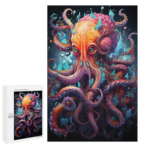 1000 teiliges Puzzle für Erwachsene farbenfrohes psychedelisches Kunstgemälde mit Oktopus Puzzle Geburtstagsgeschenk für Teenager ab 14 Jahren 75 x 50 cm 1000 teiliges Puzzle für Erwachsene farbenfrohes psychedelisches Kunstgemälde mit Oktopus Puzzle Geburtstagsgeschenk für Teenager ab 14 Jahren 75 x 50 cm von QSYFNBZL
