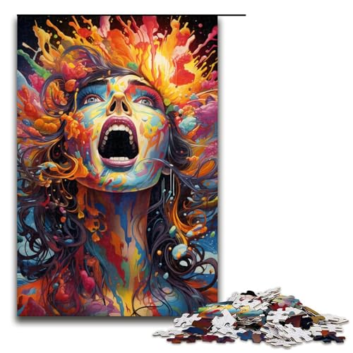 1000 teiliges Puzzle für Erwachsene farbenfrohes psychedelisches Mädchen Puzzle für Erwachsene Holzpuzzle anspruchsvolles Spiel 75 x 50 cm 1000 teiliges Puzzle für Erwachsene farbenfrohes psychedelisches Mädchen Puzzle für Erwachsene Holzpuzzle anspruchsvolles Spiel 75 x 50 cm von QSYFNBZL