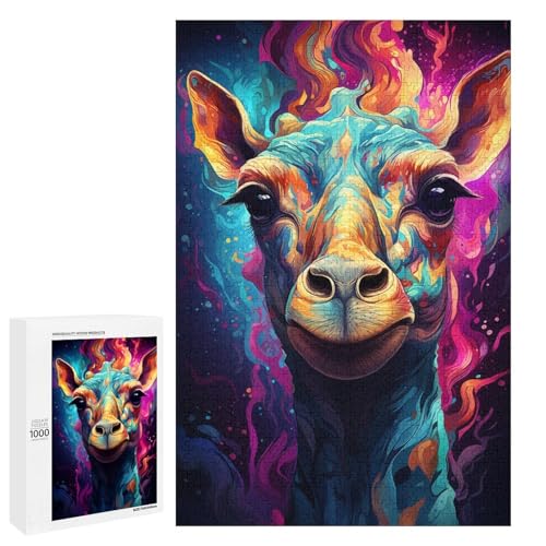1000 teiliges Puzzle für Erwachsene farbenfrohes psychedelisches Märchen Giraffe Puzzle für Erwachsene Holzpuzzle anspruchsvolles Spiel 75 x 50 cm 1000 teiliges Puzzle für Erwachsene farbenfrohes psychedelisches Märchen Giraffe Puzzle für Erwachsene Holzpuzzle anspruchsvolles Spiel 75 x 50 cm von QSYFNBZL