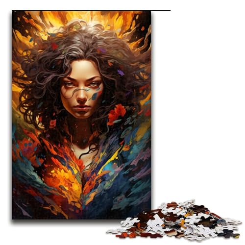1000 teiliges Puzzle für Erwachsene farbenfrohes psychedelisches Motiv zur Stärkung der Krieger Puzzles für Erwachsene Holzpuzzle anspruchsvolles Spiel 75 x 50 cm von QSYFNBZL