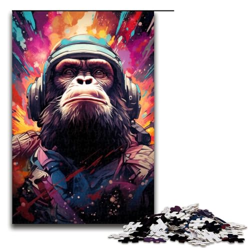 1000 teiliges Puzzle für Erwachsene farbenfrohes psychedelisches Orang Utan Puzzle anspruchsvolles Spiel EIN Kunstwerk geeignet für Jugendliche ab 14 Jahren 75 x 50 cm von QSYFNBZL