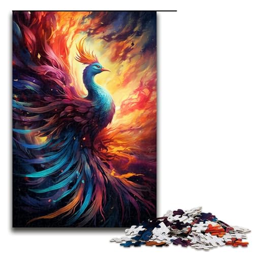 1000 teiliges Puzzle für Erwachsene farbenfrohes psychedelisches Phönix Puzzle anspruchsvolles Spiel EIN Kunstwerk geeignet für Jugendliche ab 14 Jahren 75 x 50 cm von QSYFNBZL